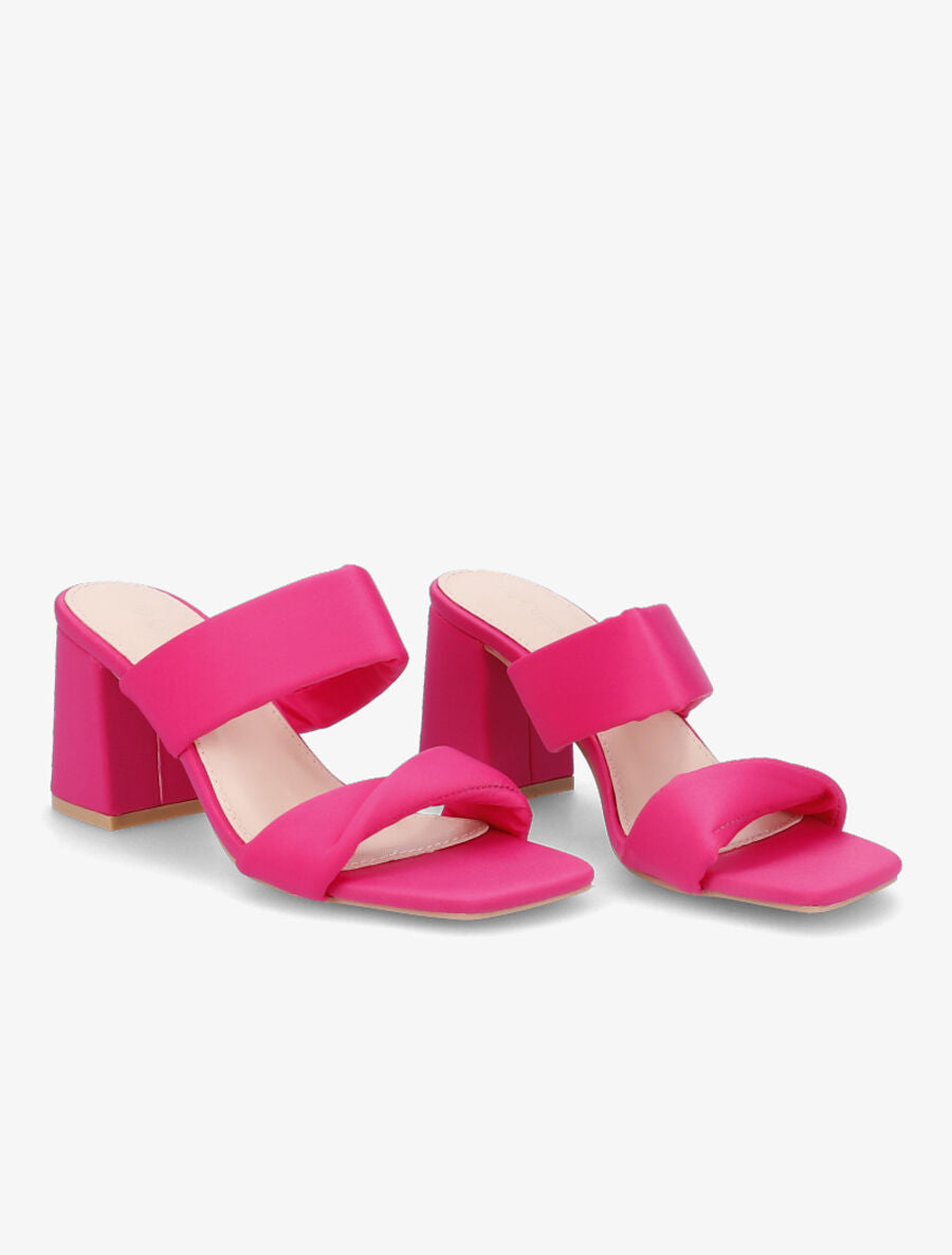 Mules en néoprène à ganses torsadées - Fuchsia - 4