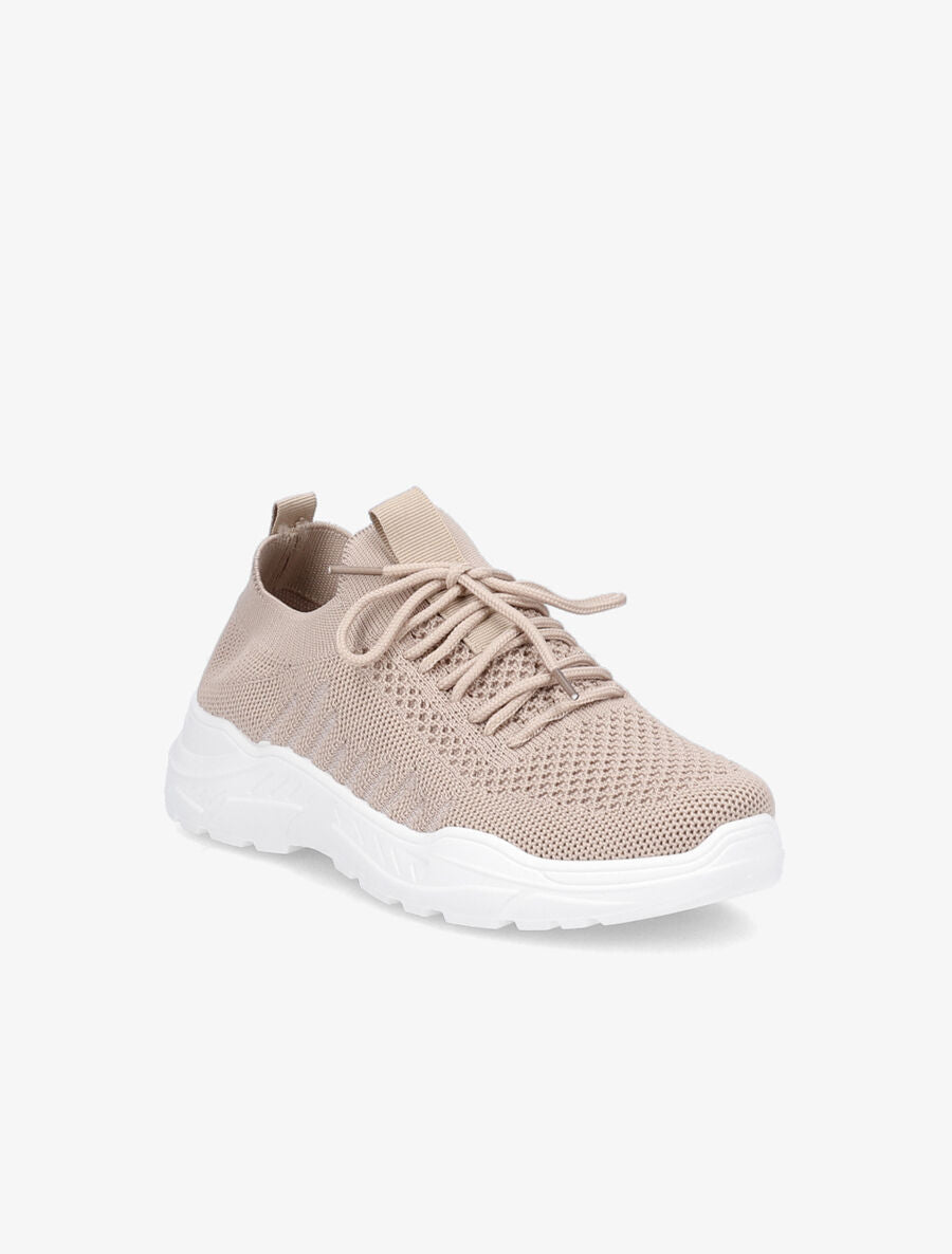 Sneakers à lacets en mesh - Taupe - 2