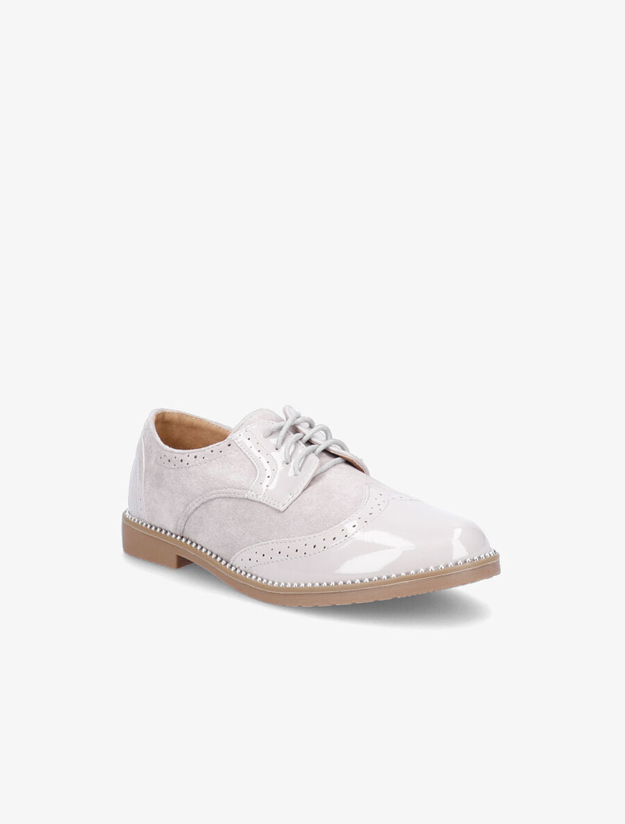 Derbies bimatière à bords cloutés - Gris souris - 2