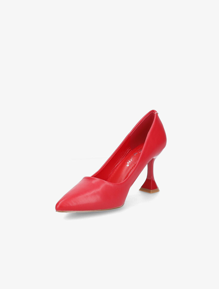 Escarpin bouts pointus à talons bobine - Rouge - 3