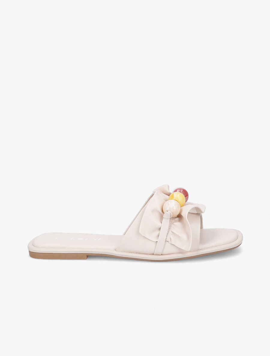 Mules à perles - Beige - 1