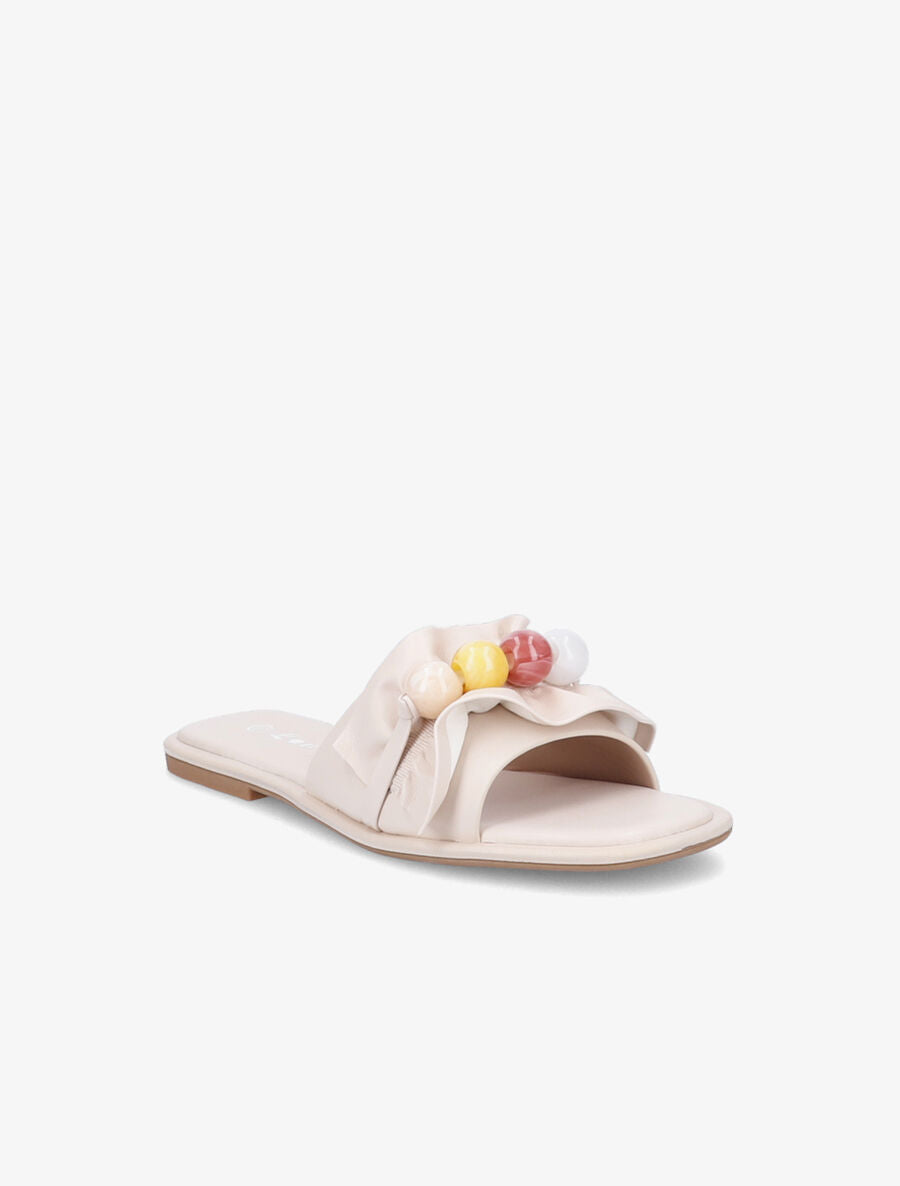 Mules à perles - Beige - 2