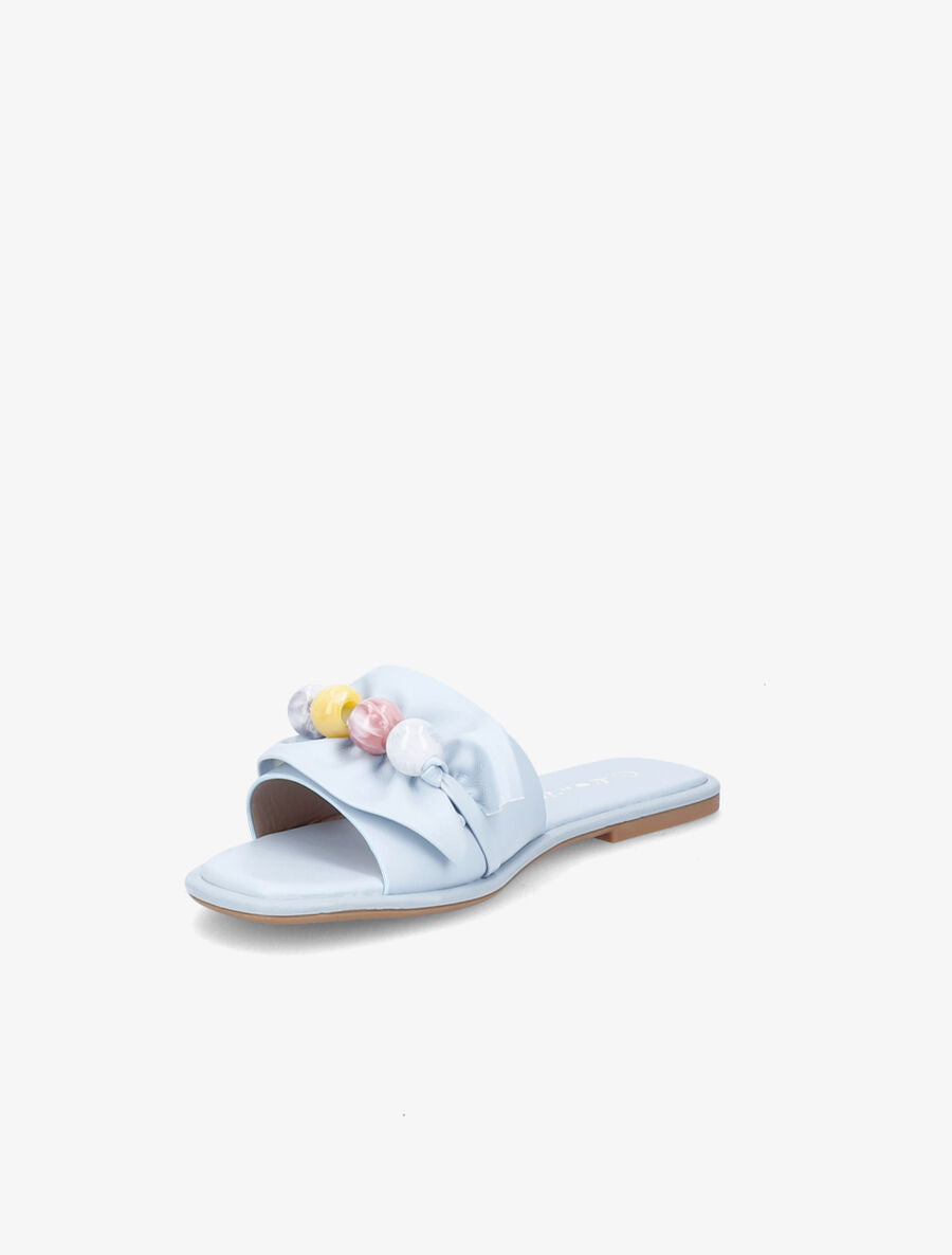 Mules à perles - Bleu ciel - 3