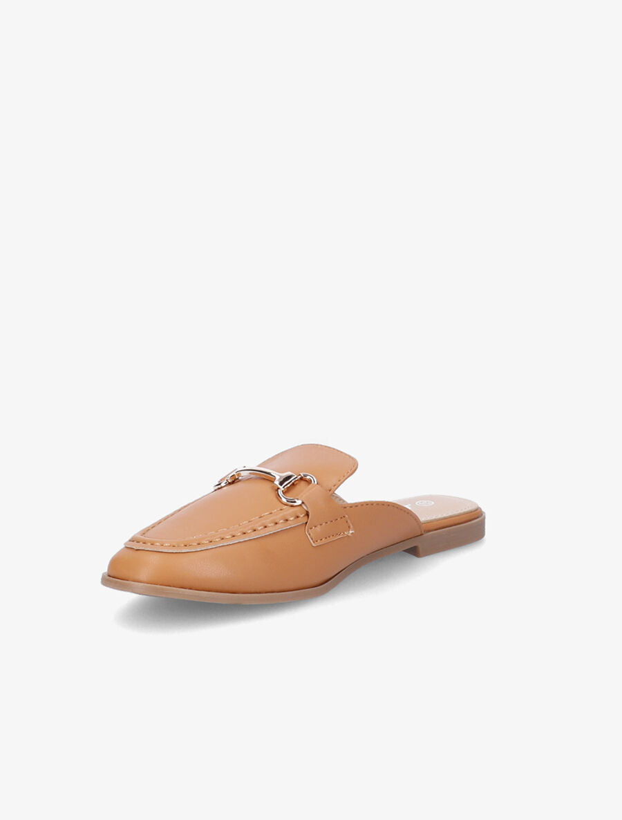 Mules en simili style mocassin - Camel - 3