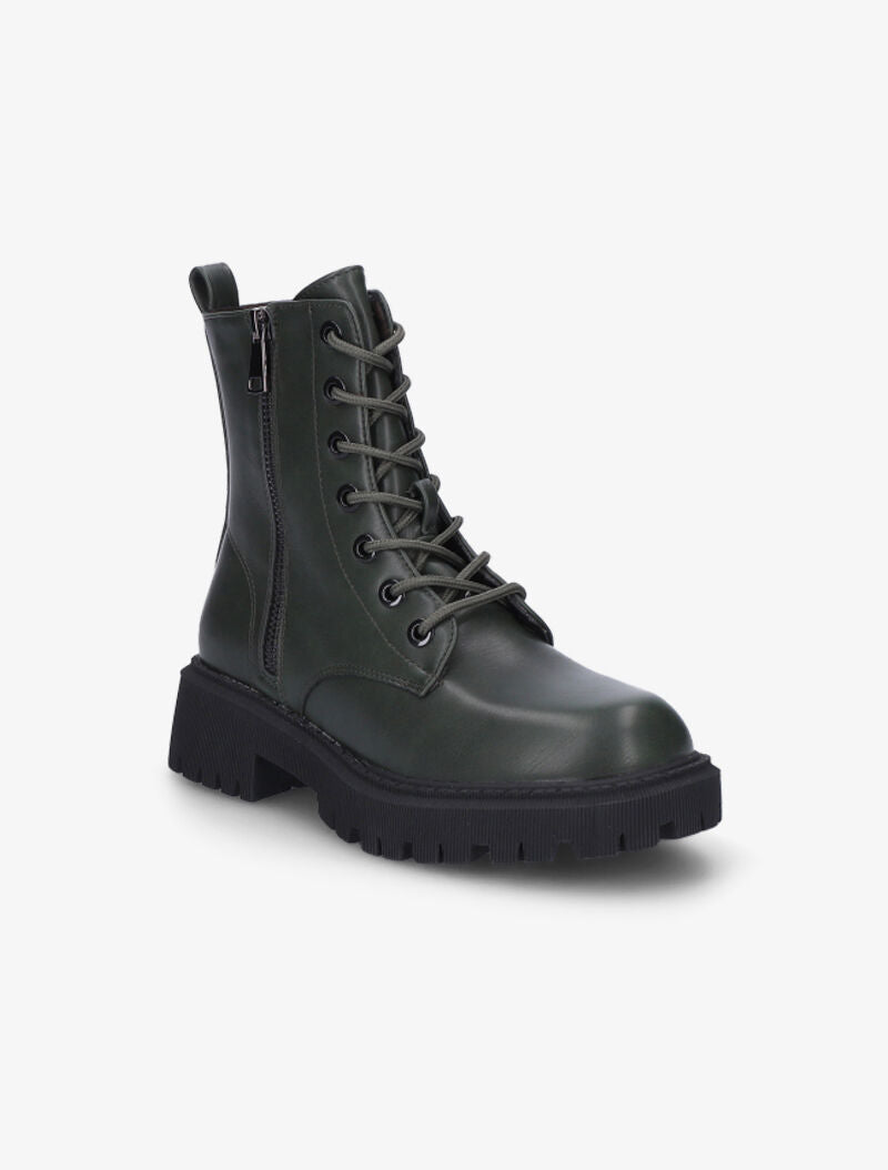 Boots style rock à zip décoratif - Kaki - 3