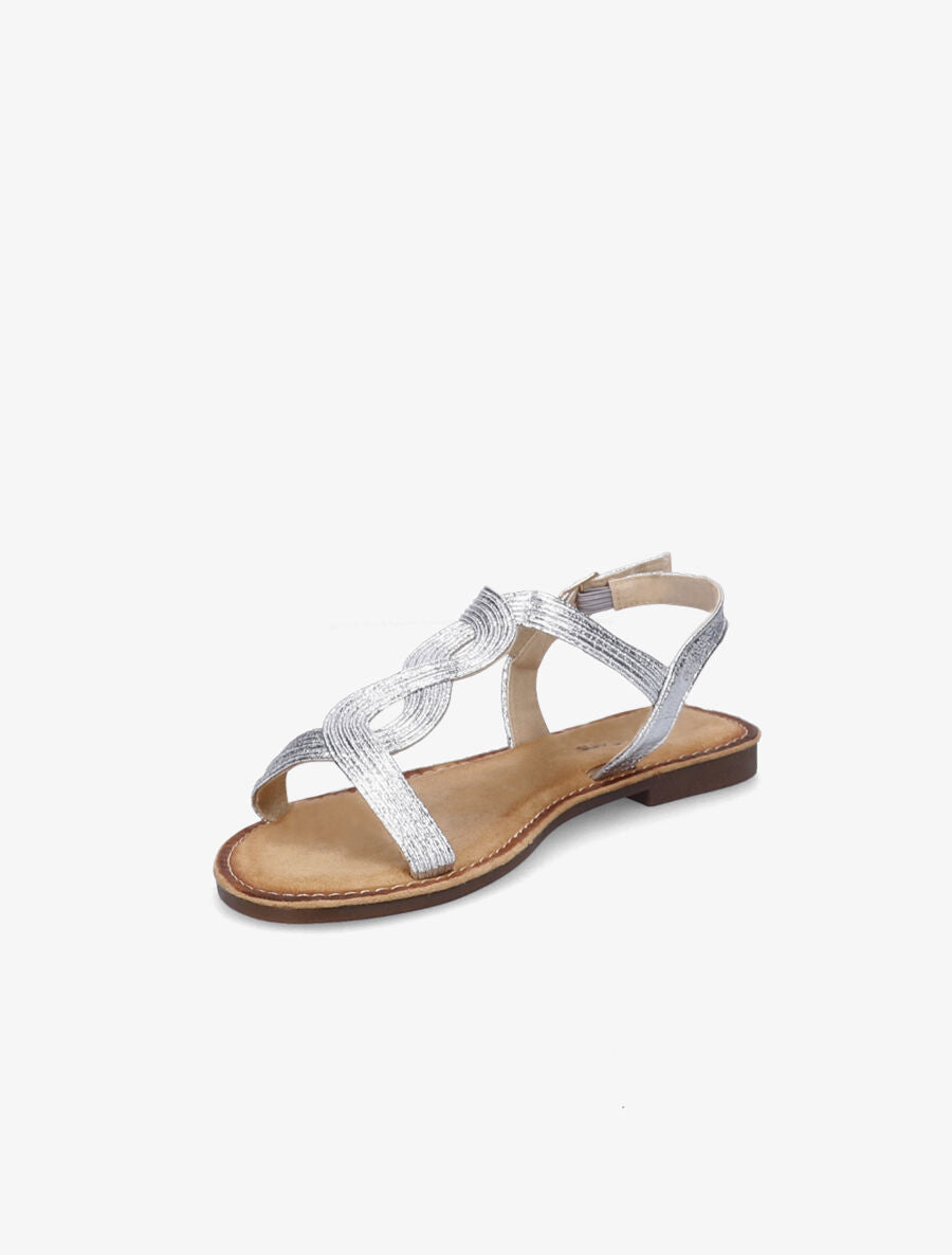 Nu-pieds à ganses torsadées - Argent - 3