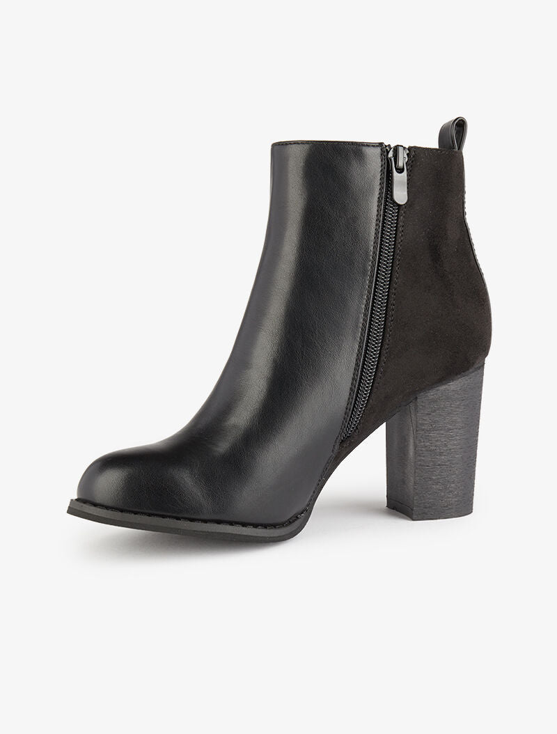 Bottines montantes à détail python - Noir - 5