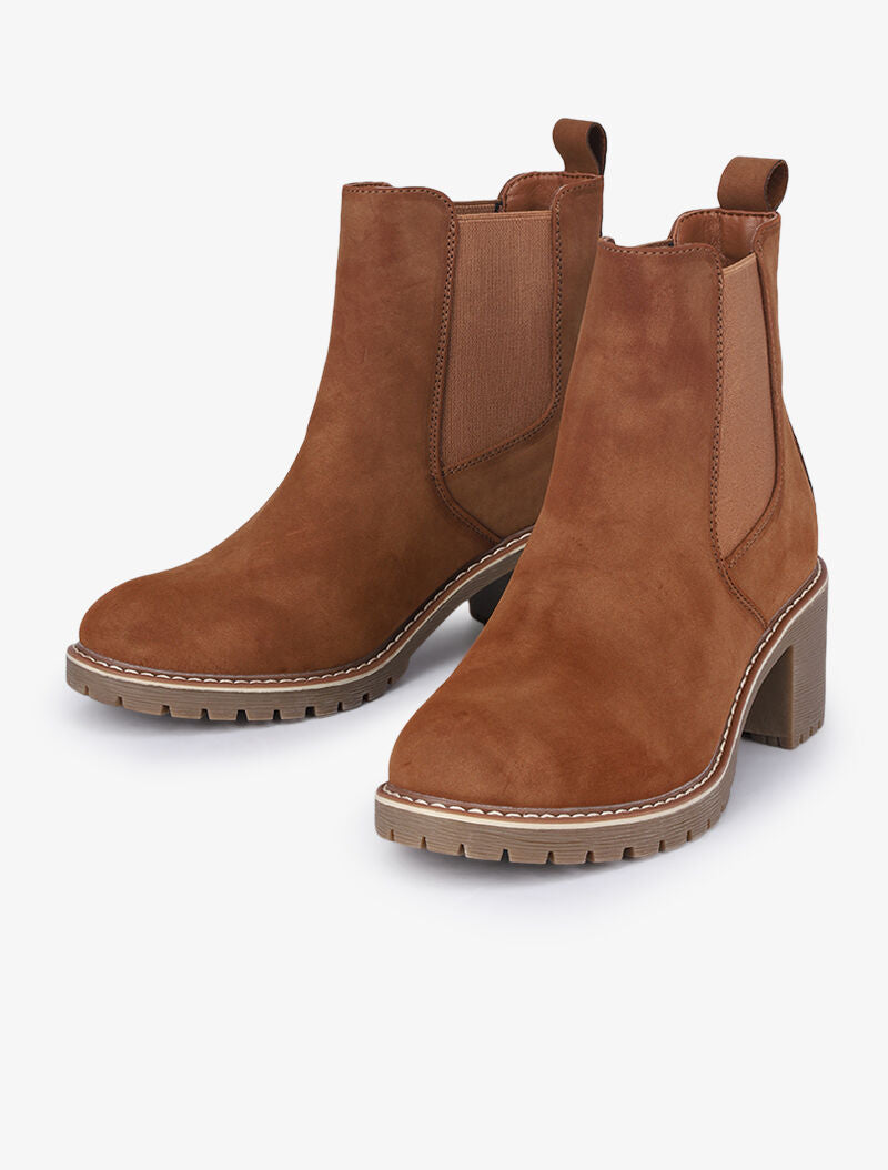 Chelsea boots élastiquées en suédine - Camel - 1