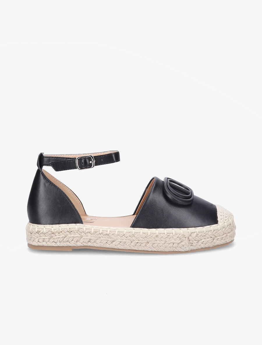 Espadrilles en simili à plateforme - Noir - 5