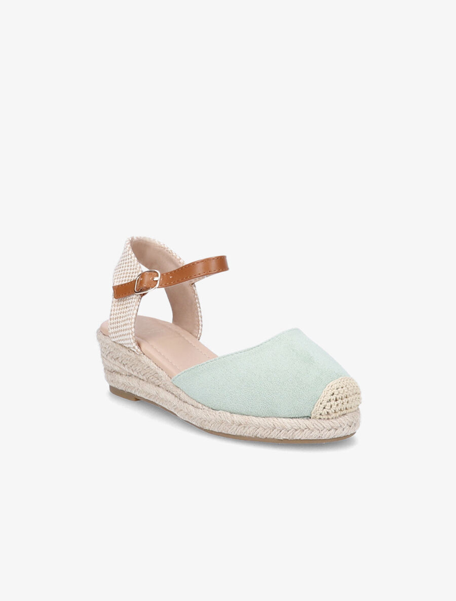 Espadrilles compensées en suédine - Vert - 2