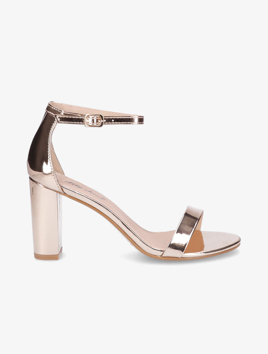 Sandales à bride et talons vernis - Or - 5