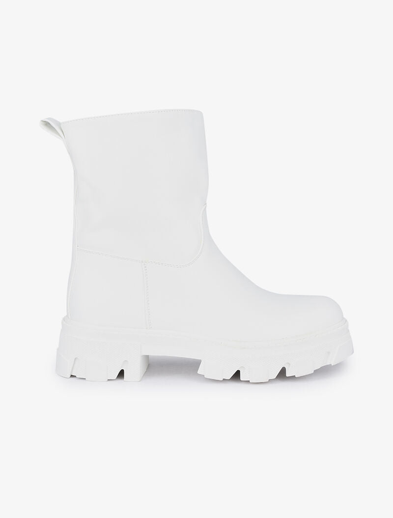 Boots montantes à semelles crantées - Blanc - 1