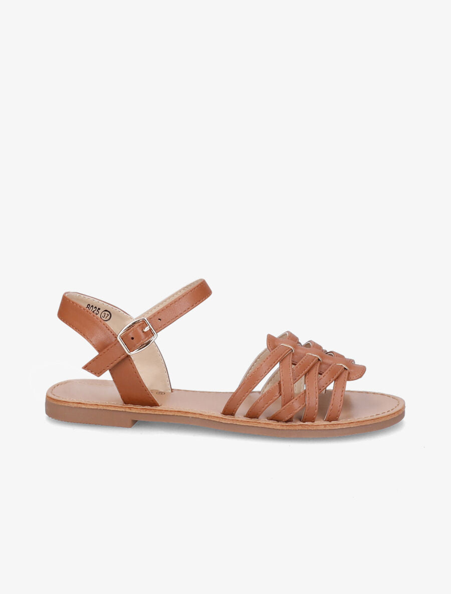 Nu-pieds à ganses entrelacées - Camel - 3