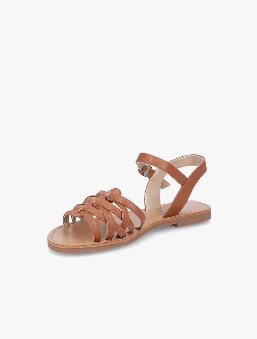 Nu-pieds à ganses entrelacées - Camel - 4