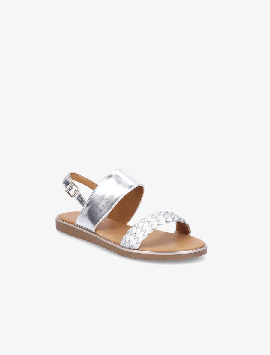 Nu-pieds à ganse tressée - Argent - 1
