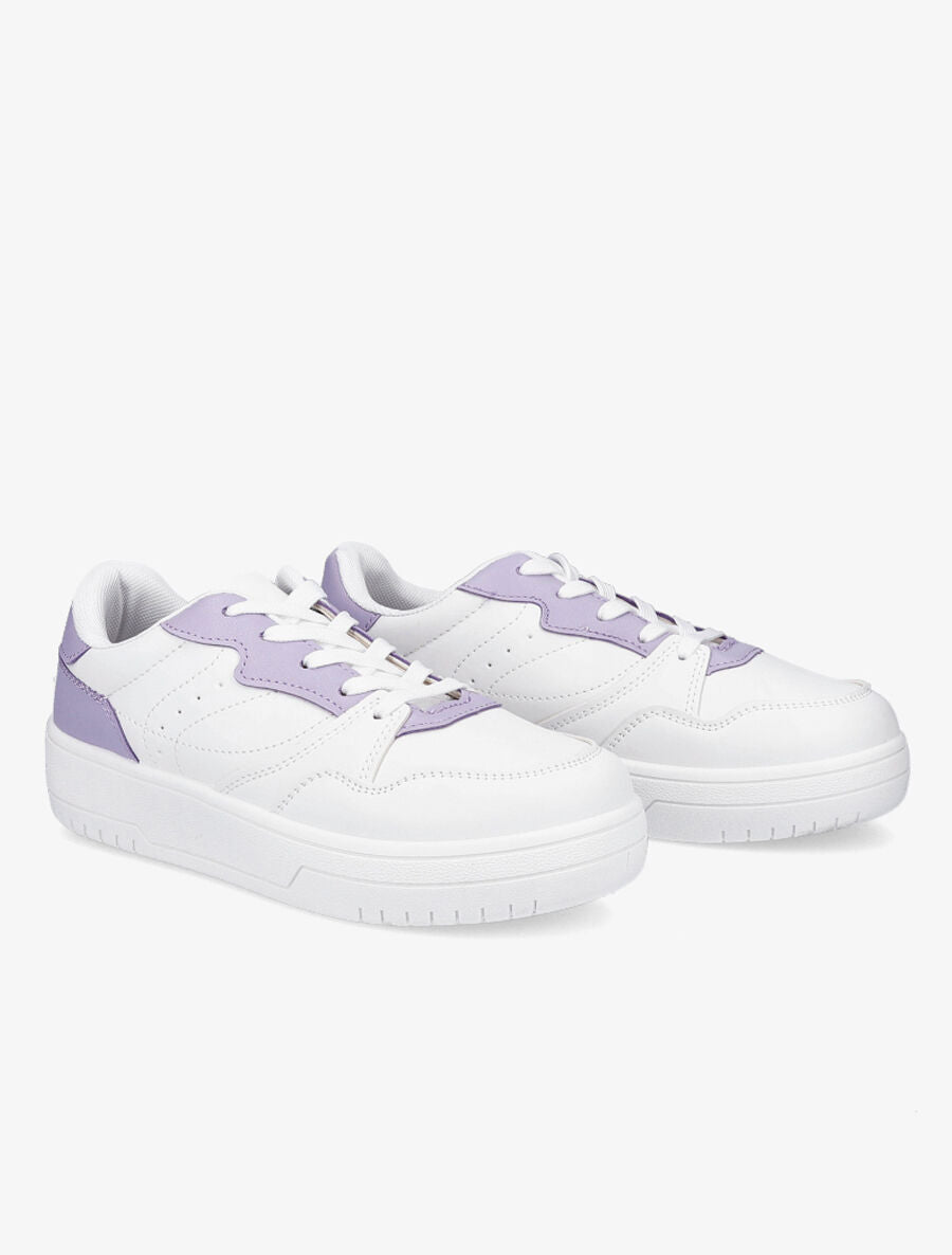 Baskets basses bicolore - Lilas - 4