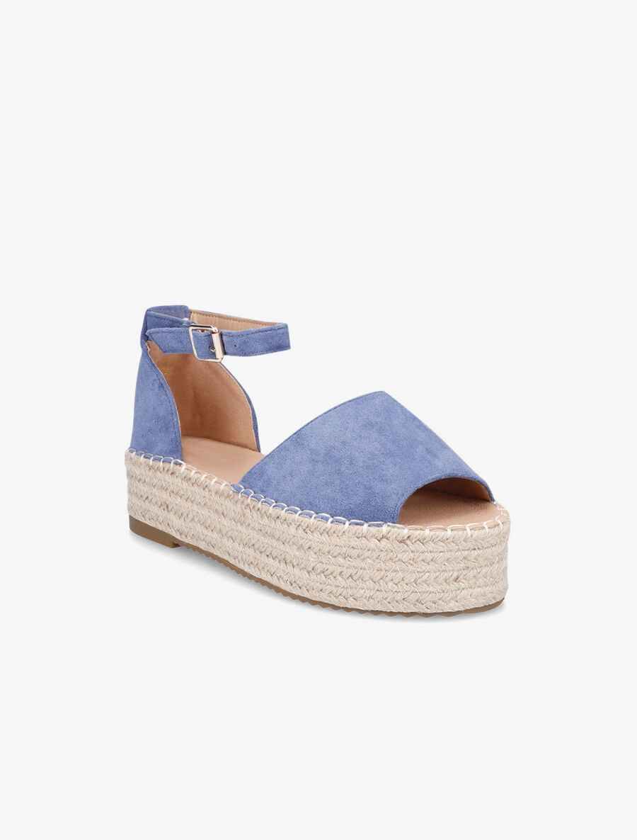 Espadrilles en suédine à plateforme - Bleu - 2