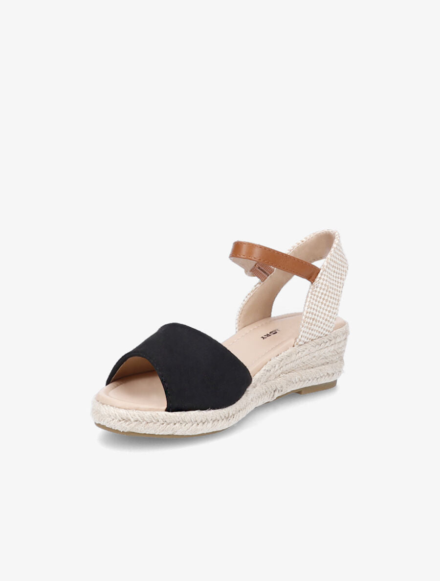 Sandales compensées style espadrille - Noir - 3