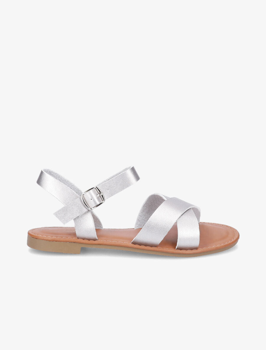 Nu-pieds à brides croisées - Argent - 3