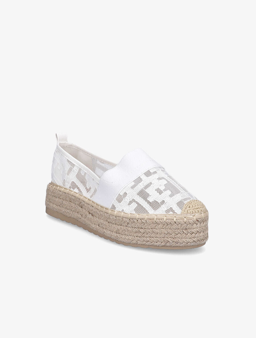 Espadrilles en toile géométrique - Blanc - 2