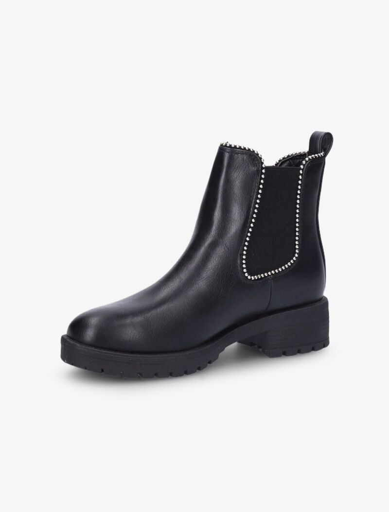 Bottines détail billes et semelles crantées - Noir - 4