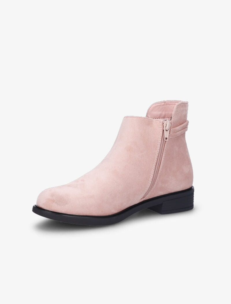 Bottines suédées à pampilles - Rose - 5