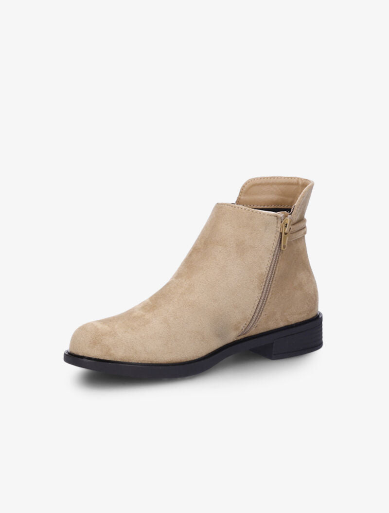 Bottines suédées à pampilles - Beige - 4