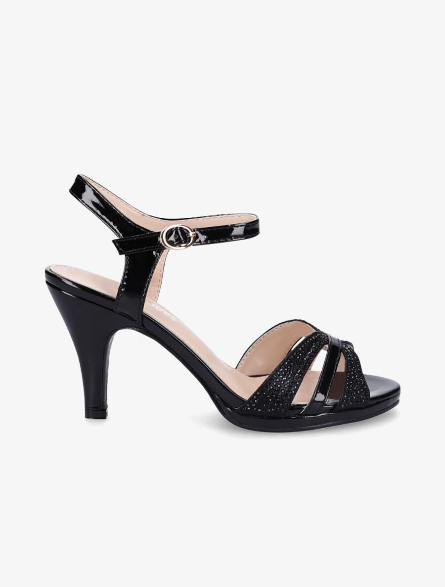 Sandales irisées à strass - Noir - 5
