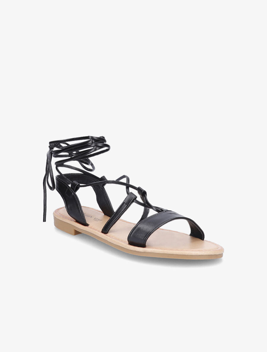 Nu-pieds à liens - Noir - 4