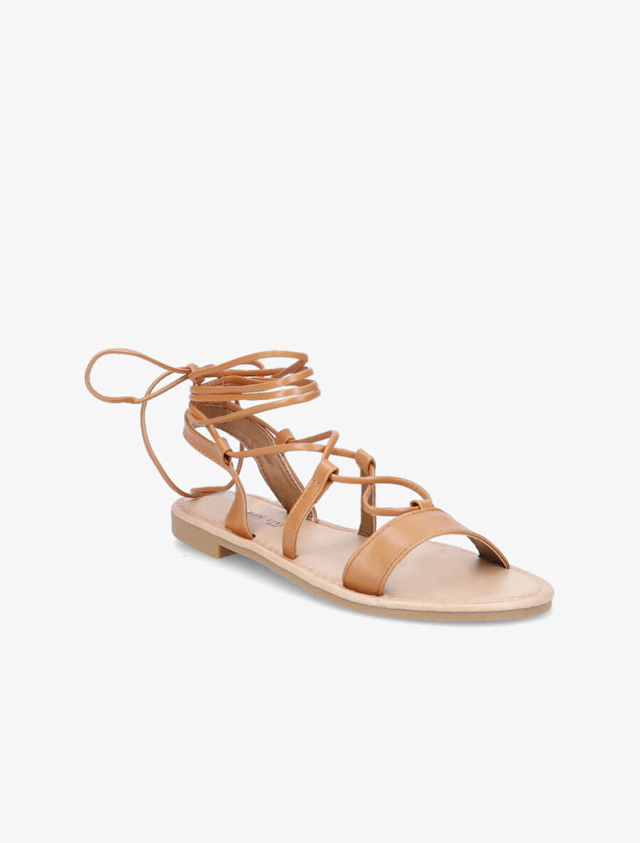 Nu-pieds à liens - Camel - 1