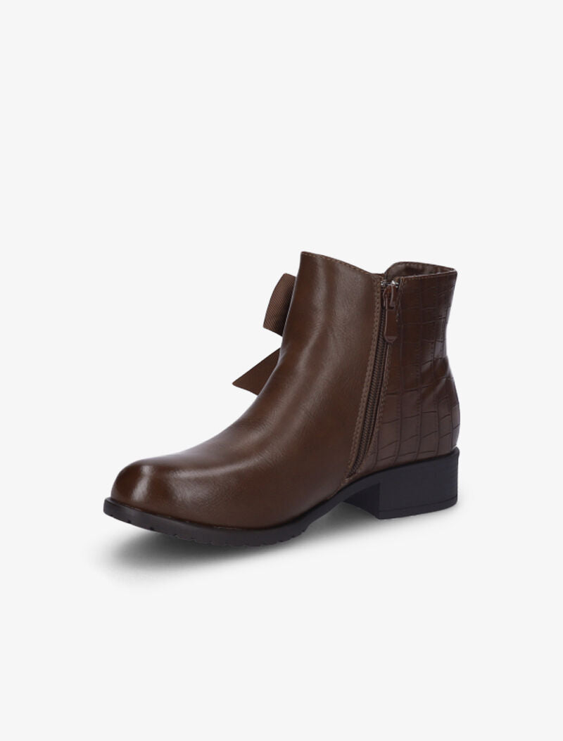 Bottines à noeud décoratif - Marron - 4