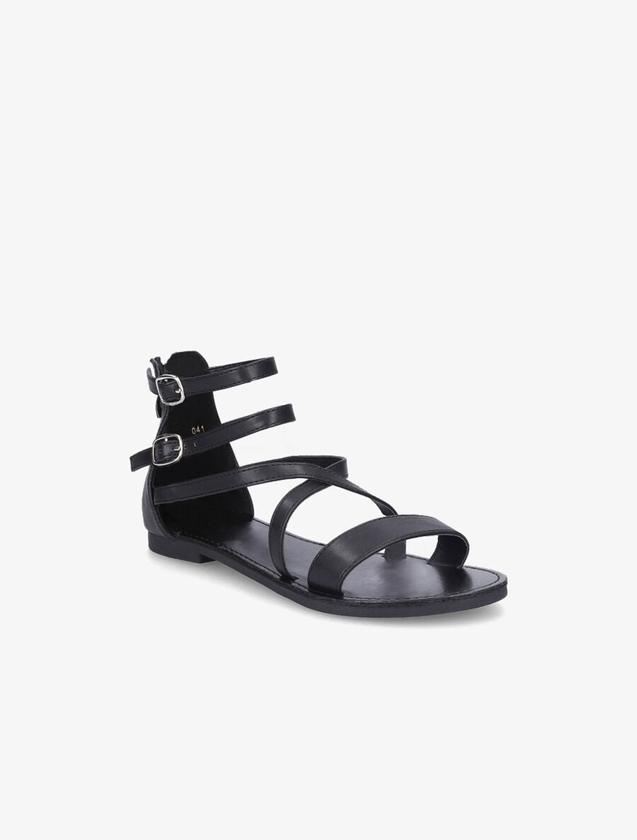Nu-pieds à brides croisées - Noir - 2