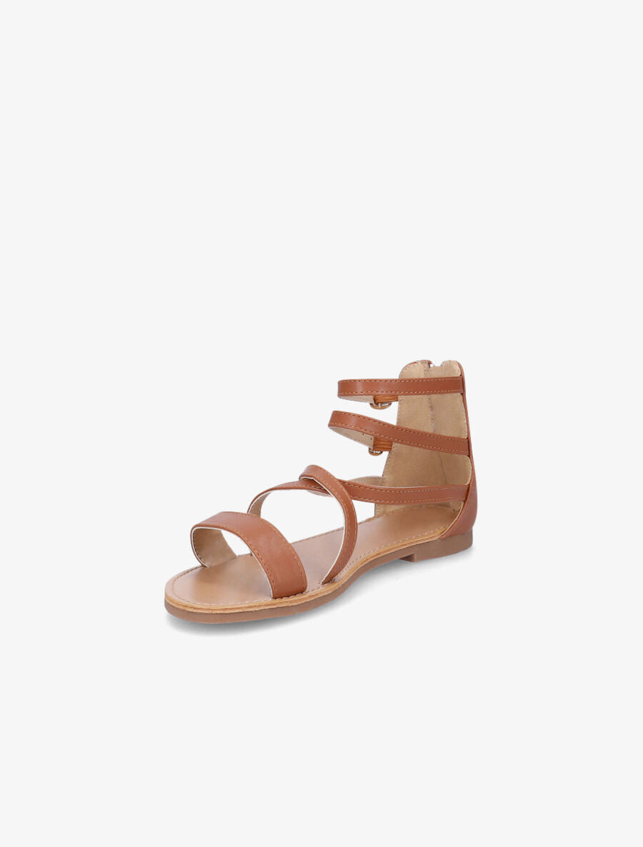 Nu-pieds à brides croisées - Camel - 3