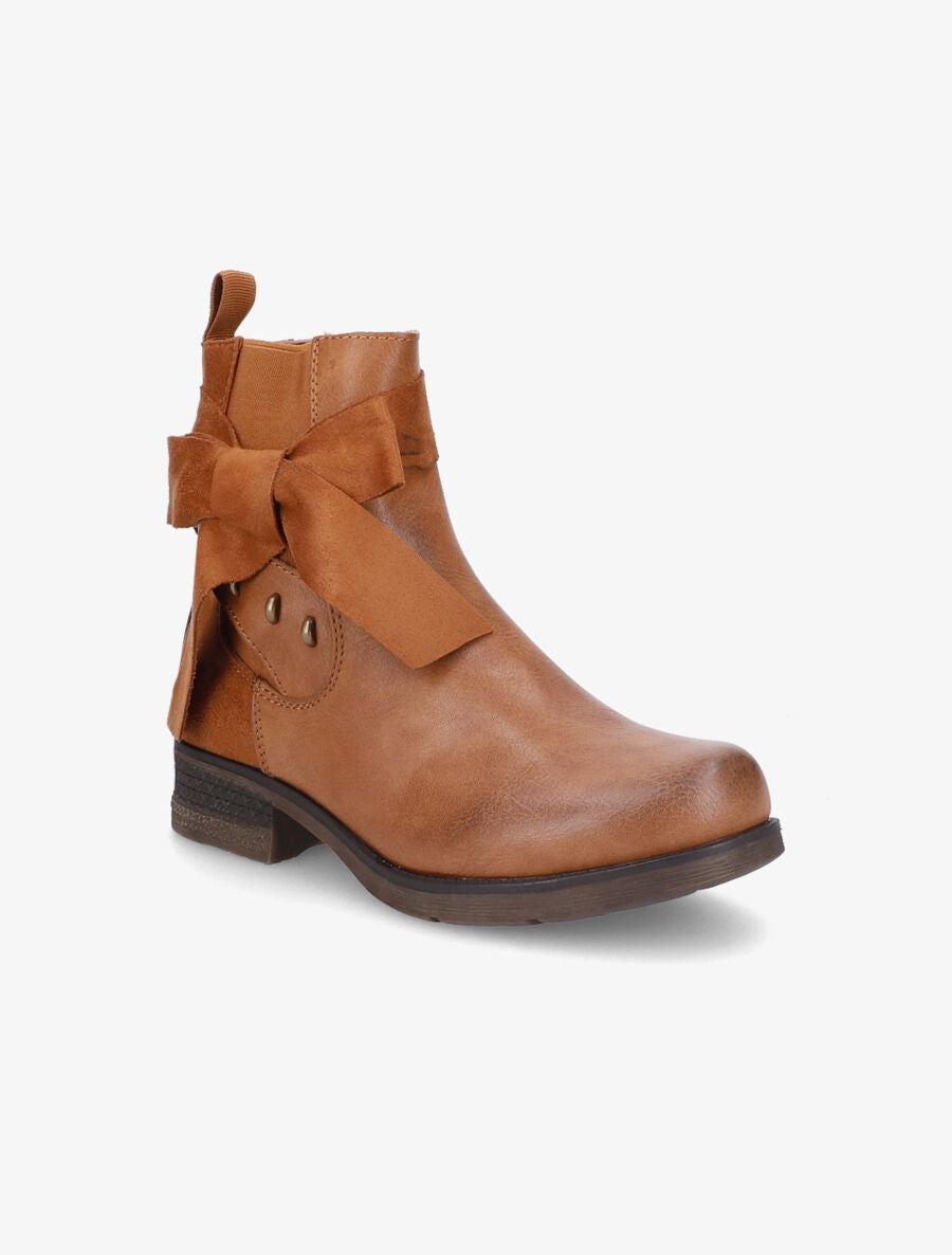 Boots montantes à noeud - Camel - 2