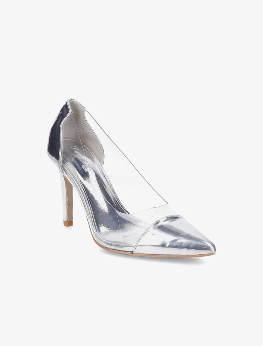 Escarpins en plexi à talon aiguille - Argent - 2