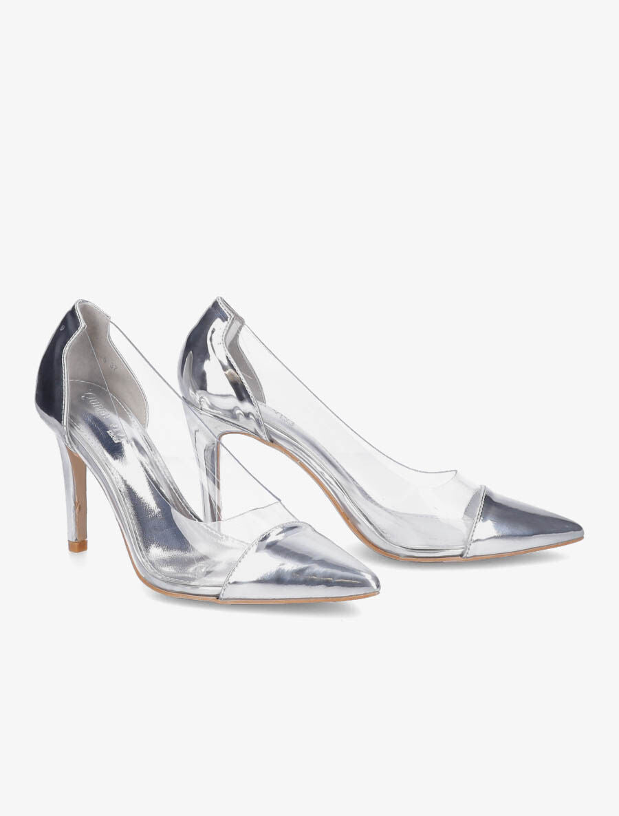 Escarpins en plexi à talon aiguille - Argent - 4