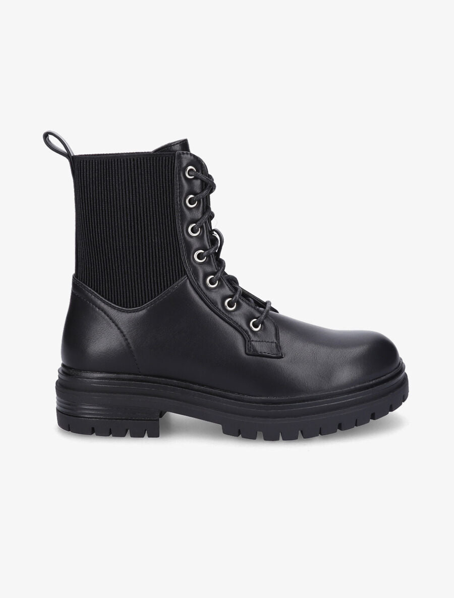 Boots montantes à cheville élastiquée - Noir - 1