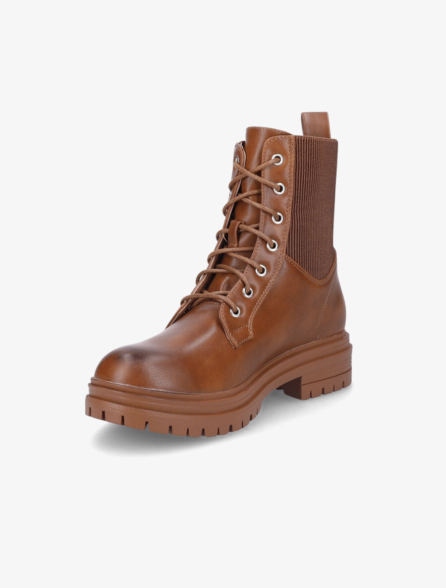 Boots montantes à cheville élastiquée - Camel - 3