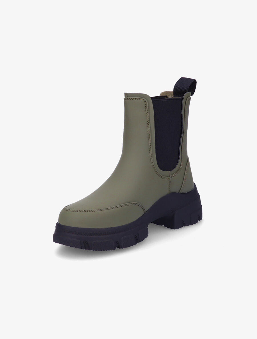 Chelsea boots montantes à semelle stylisée - Kaki - 3