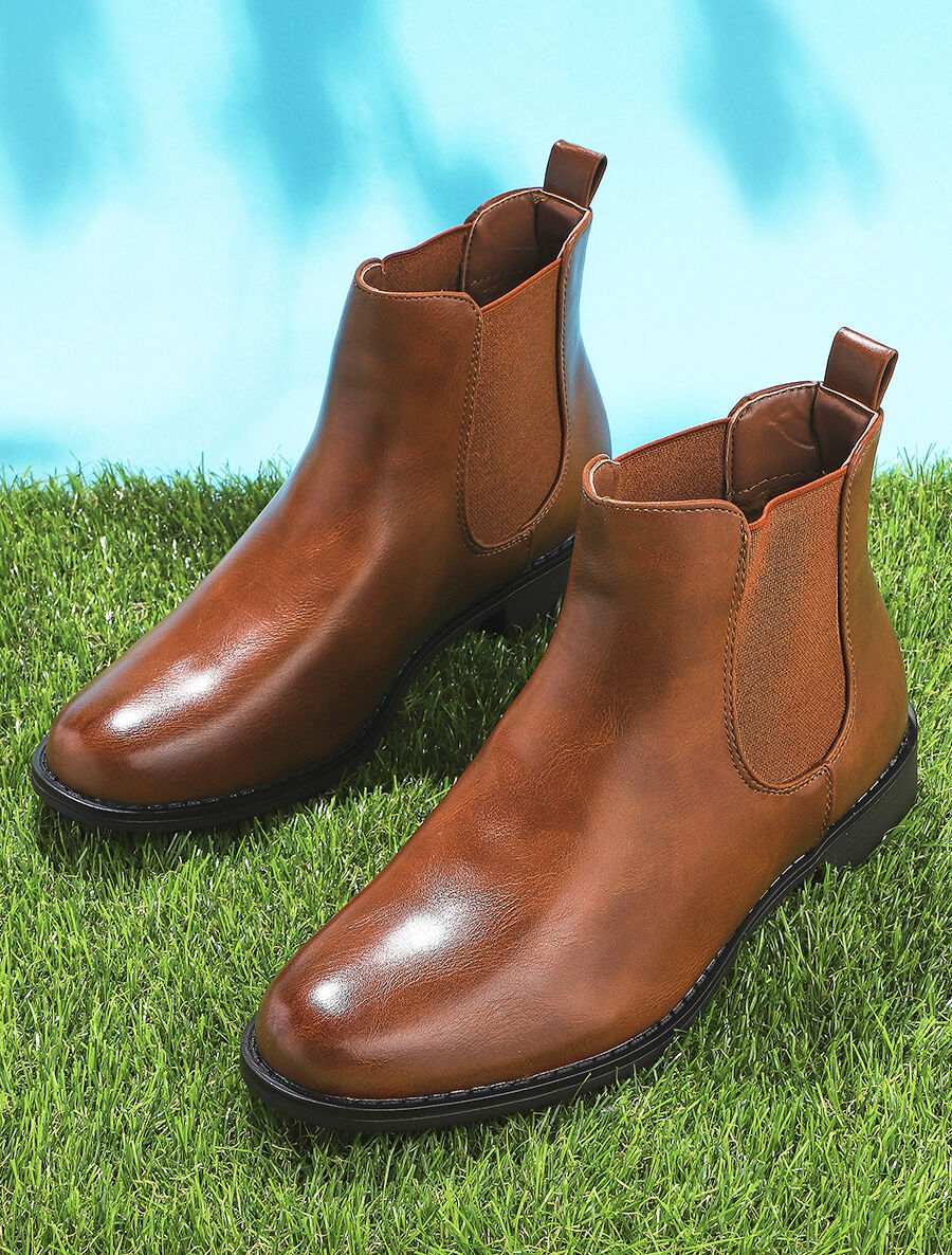 Chelsea boots basiques en simili - Camel - 5
