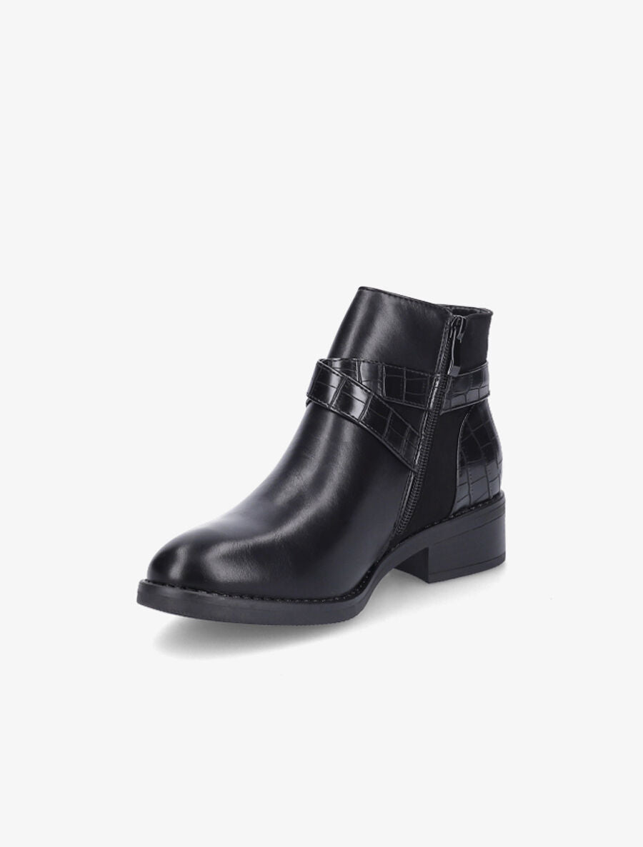 Bottines à sangles croisées - Noir - 3