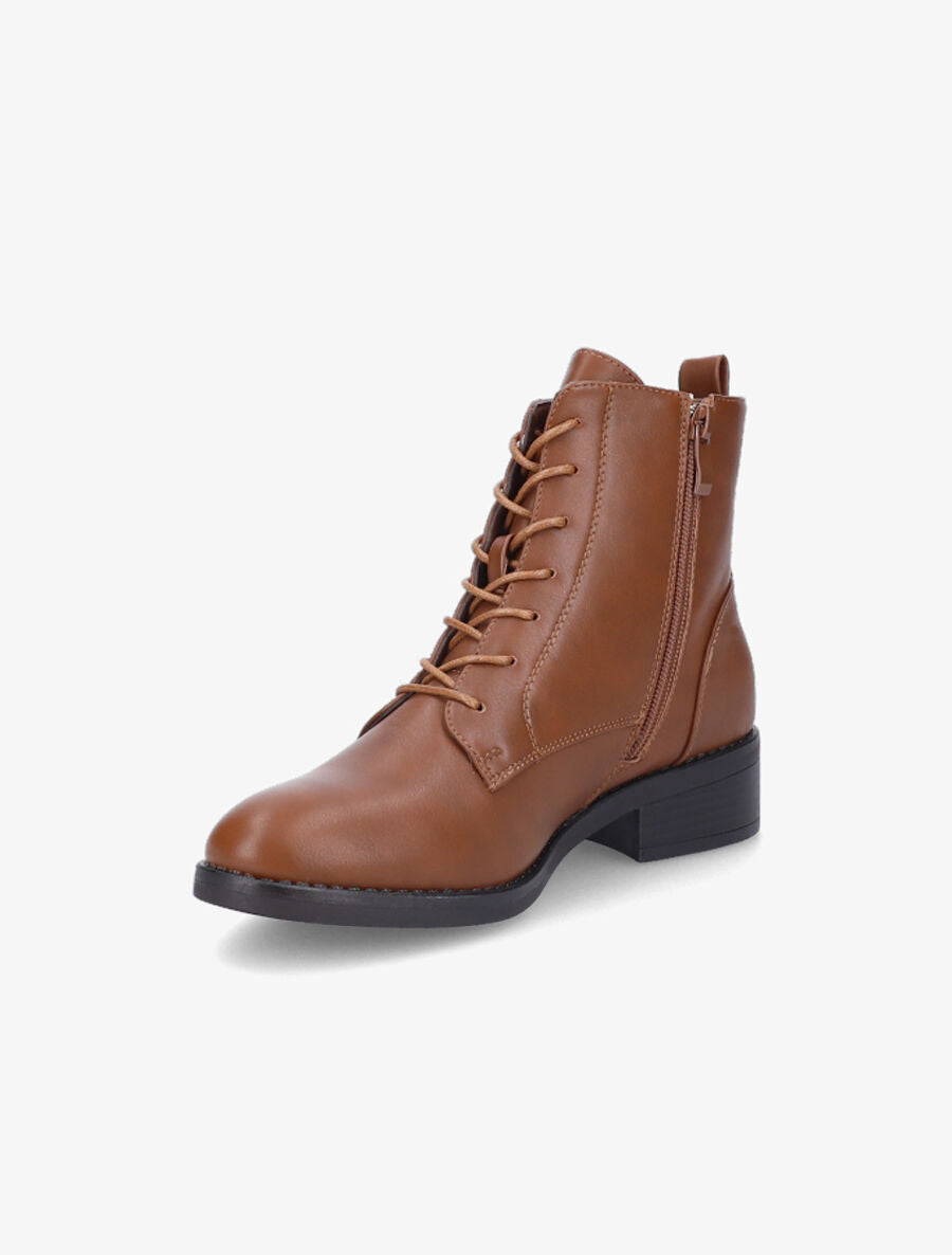 Bottines unies à lacets - Camel - 3