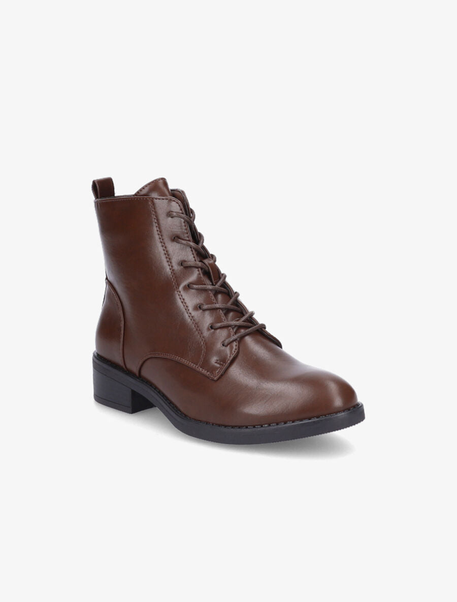 Bottines unies à lacets - Marron - 2