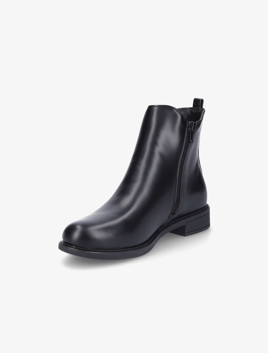 Bottines en simili mat et sangles - Noir - 3