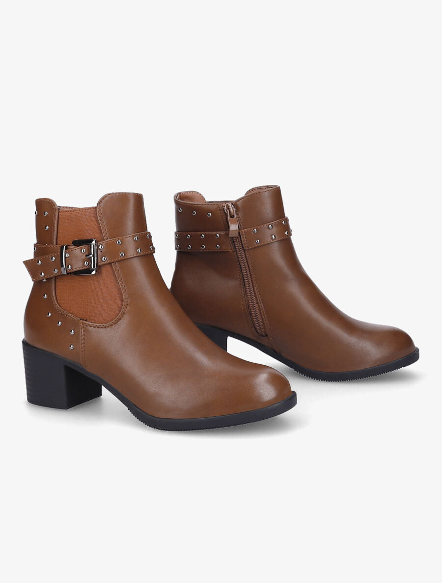 Bottines cloutées - Camel - 4