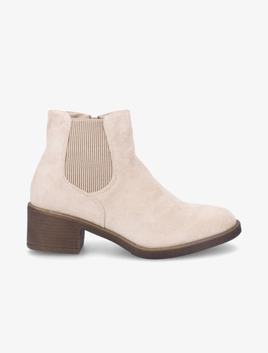 Bottines classiques en suédine - Beige - 5