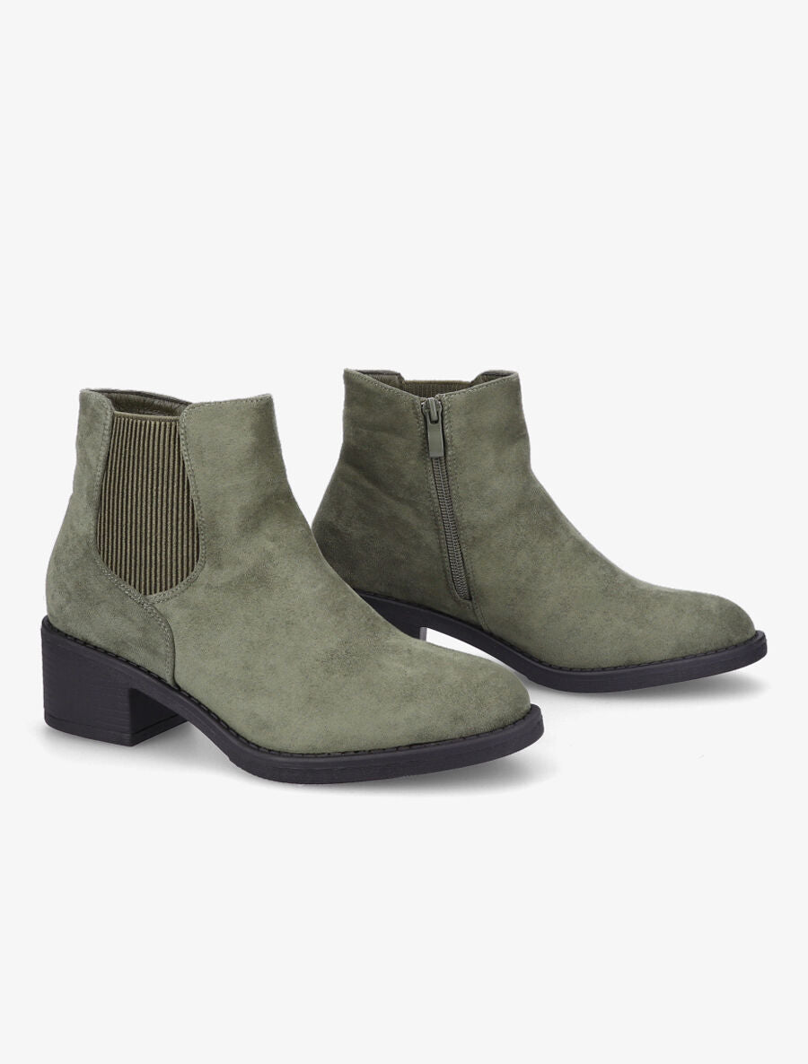 Bottines classiques en suédine - Kaki - 4