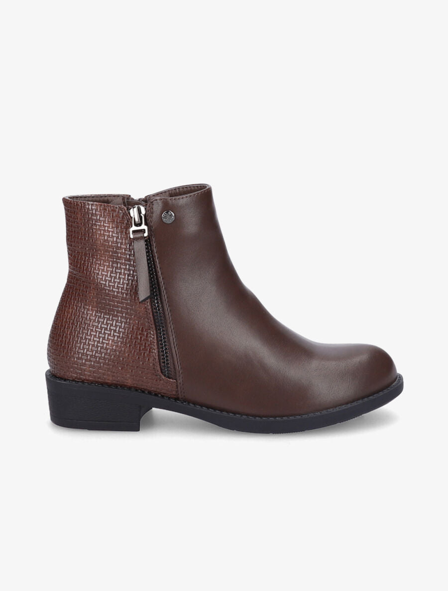 Bottines à contrefort tressé - Marron - 1