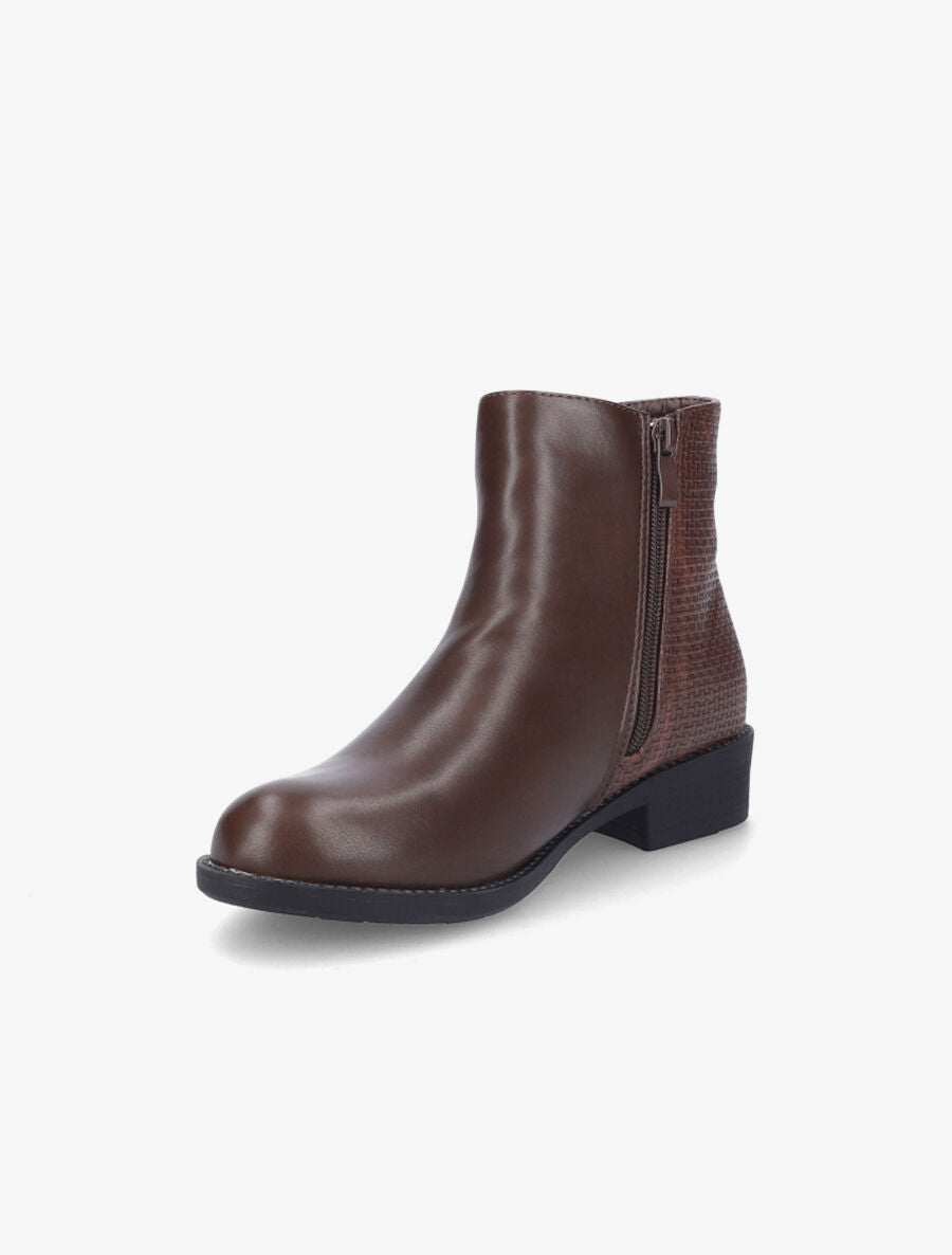 Bottines à contrefort tressé - Marron - 3