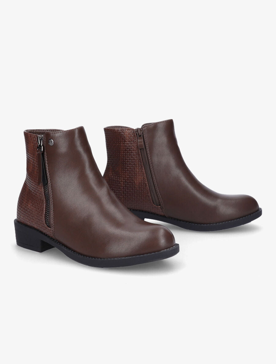 Bottines à contrefort tressé - Marron - 4